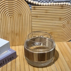 Medium Wooden & Glass Vase